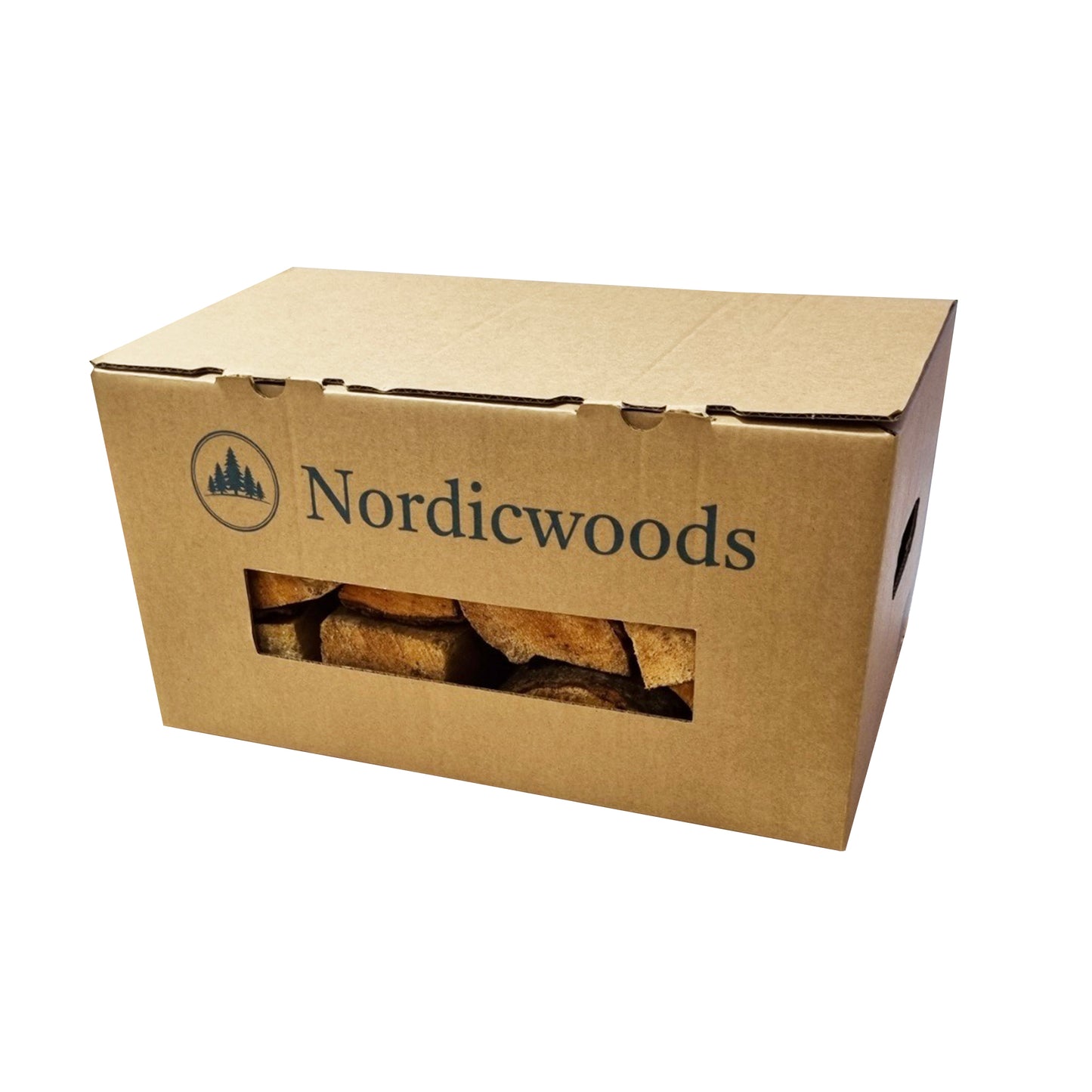 Løvtræ i kasser á 8 kg - 90 stk - Nordicwoods brand